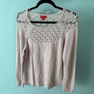 Elle Ivory Croched Knit Top Size Large